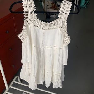 White Boho Crochet Dress